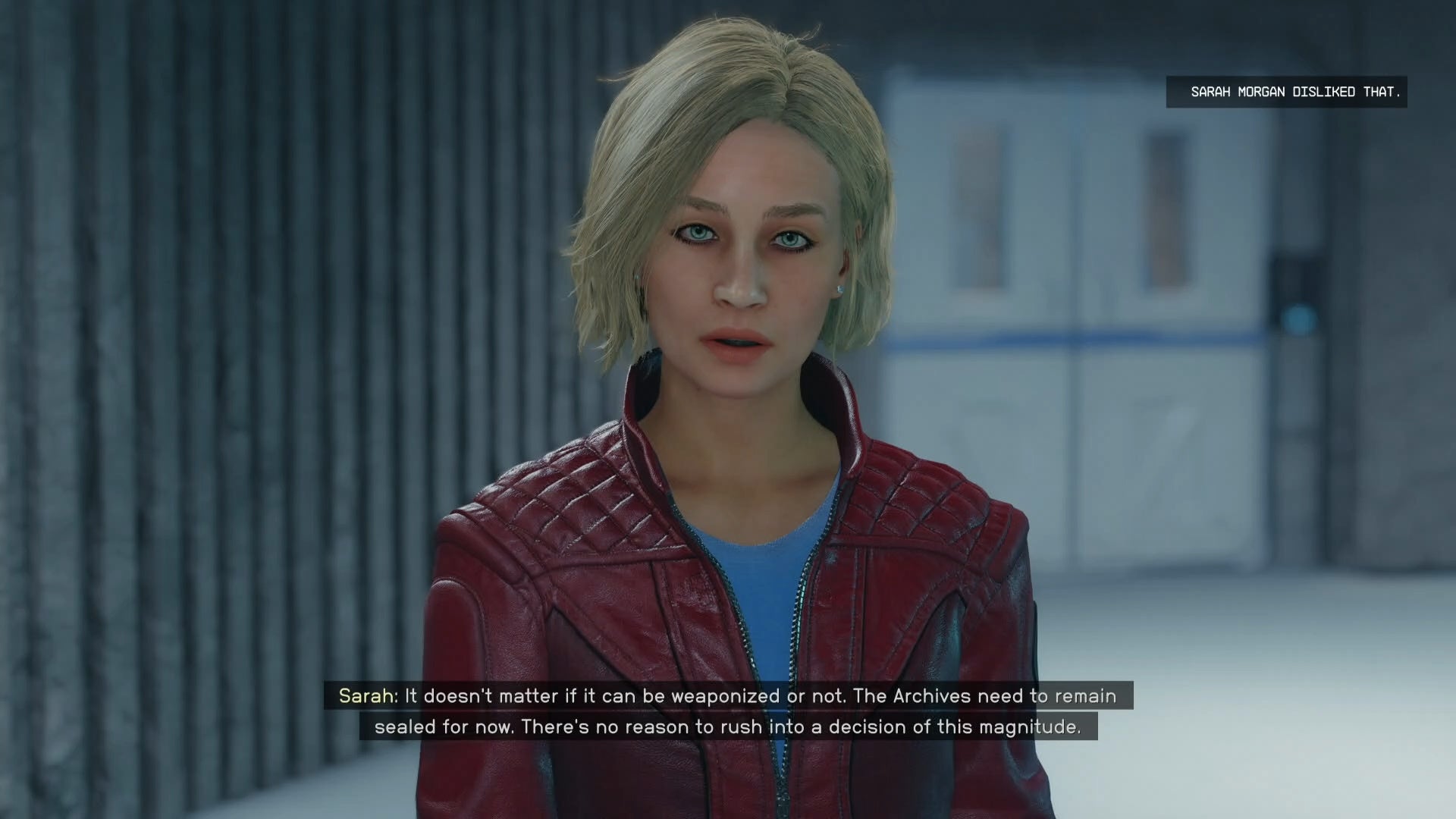 first person conversation with sarah morgan disliking a decision