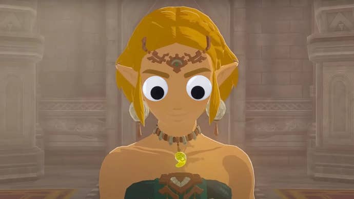 Princess Zelda with googly eyes