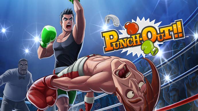 Artwork from Punch-Out!! for Wii showing a character being knocked out