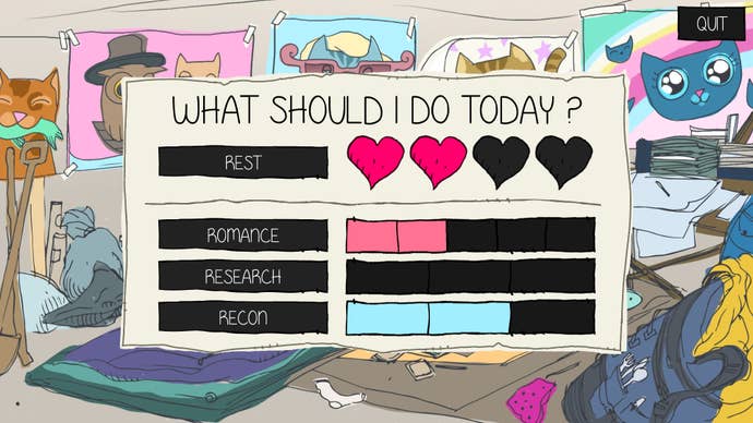 A 'What should I do today?' screen is shown in Purrfect Date