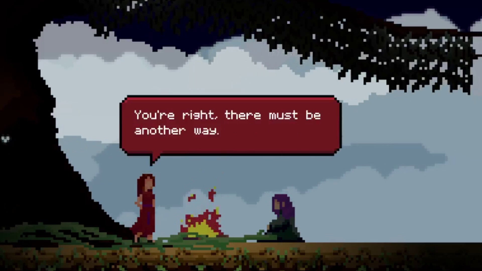 Quantum Witch's Ren can be seen speaking to Hannah beside a campfire