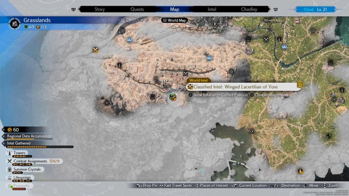 Map view of Quetzalcoatl's location in Final Fantasy 7 Rebirth.