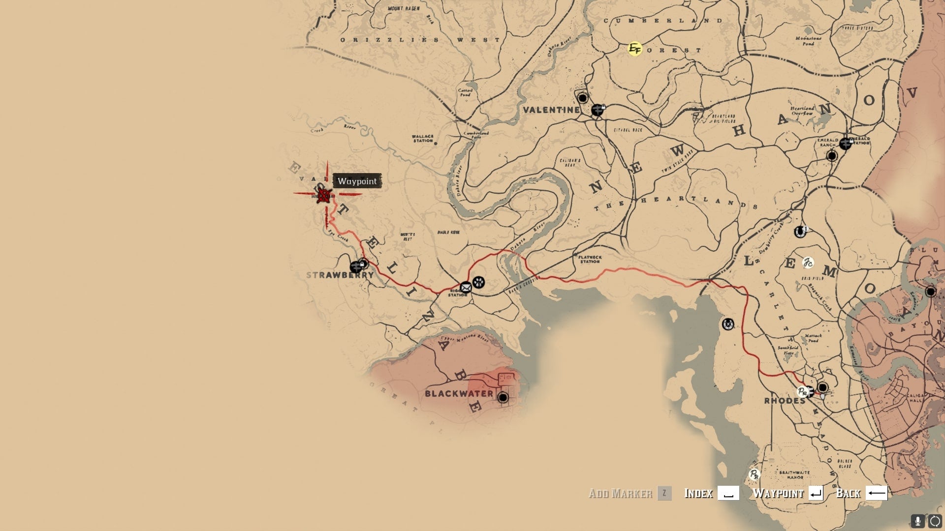A waypoint marks Mount Shann on the Red Dead Redemption 2 map - 5