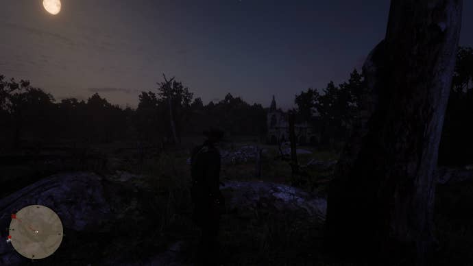 A tree on a hill in Red Dead Redemption 2 which has the final map for the Landmark of Riches Treasure hunt.