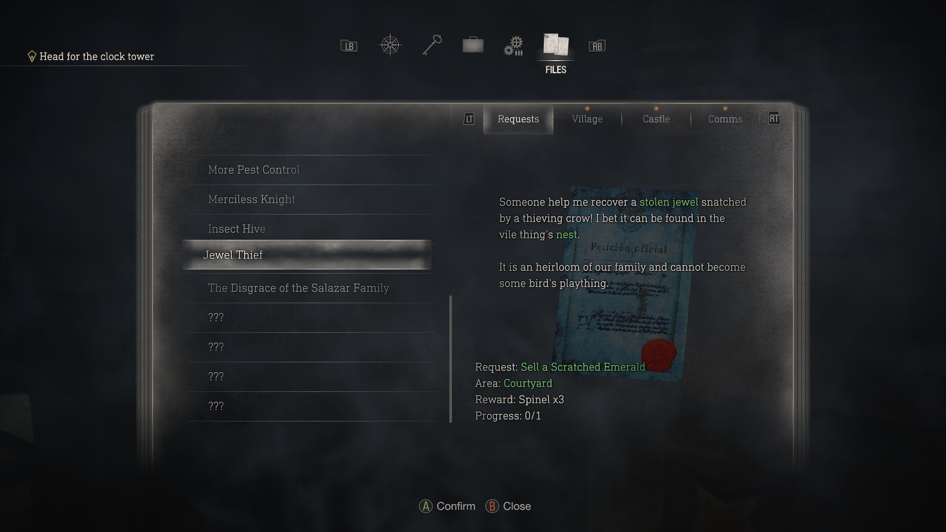 The &lsquo;Jewel Thief; side quest in Resident Evil 4 Remake which asks players to find a stolen jewel snatched by a crow