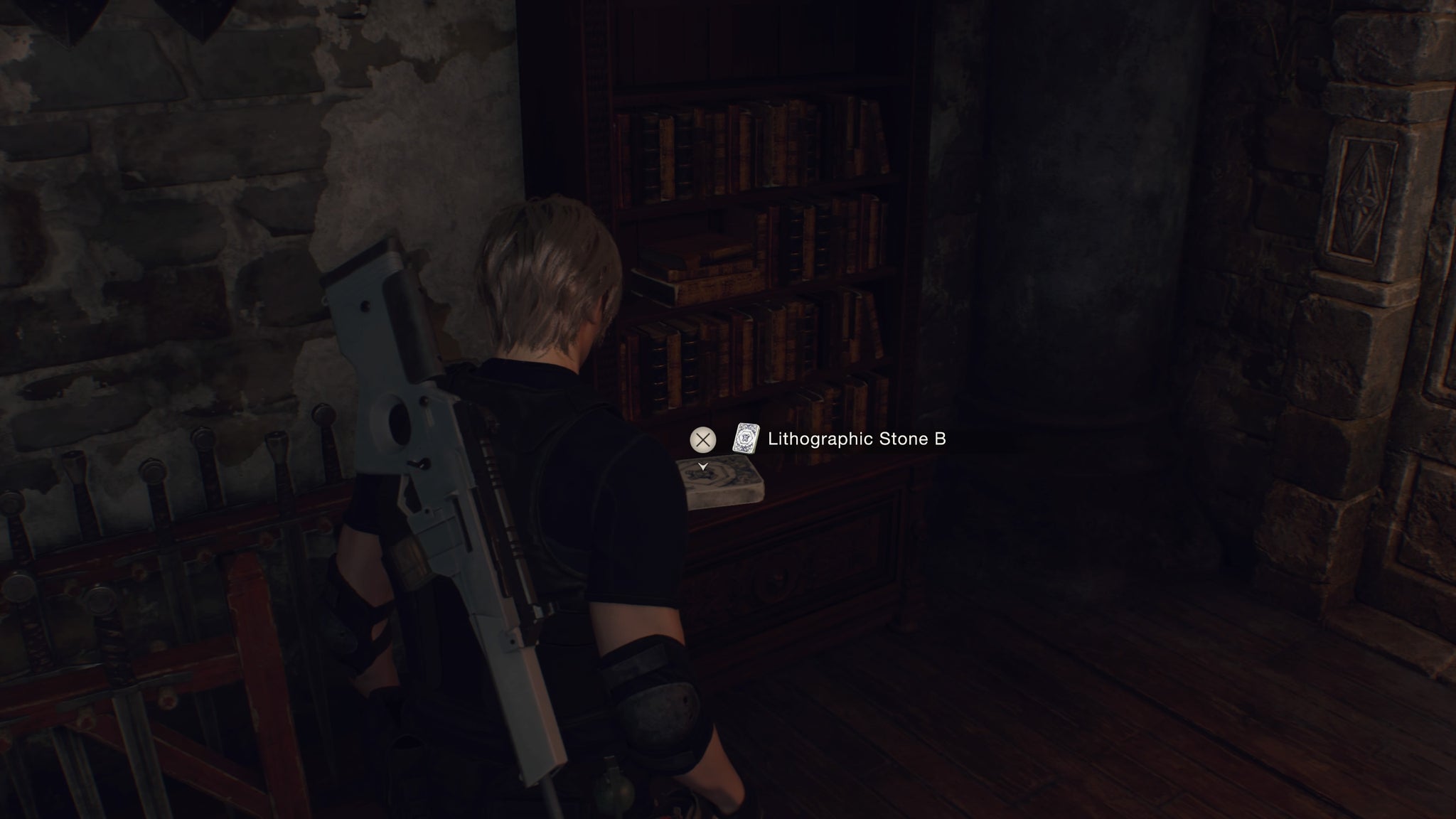 Leon faces one of three Lithographic Stones in Resident Evil 4 Remake - 4