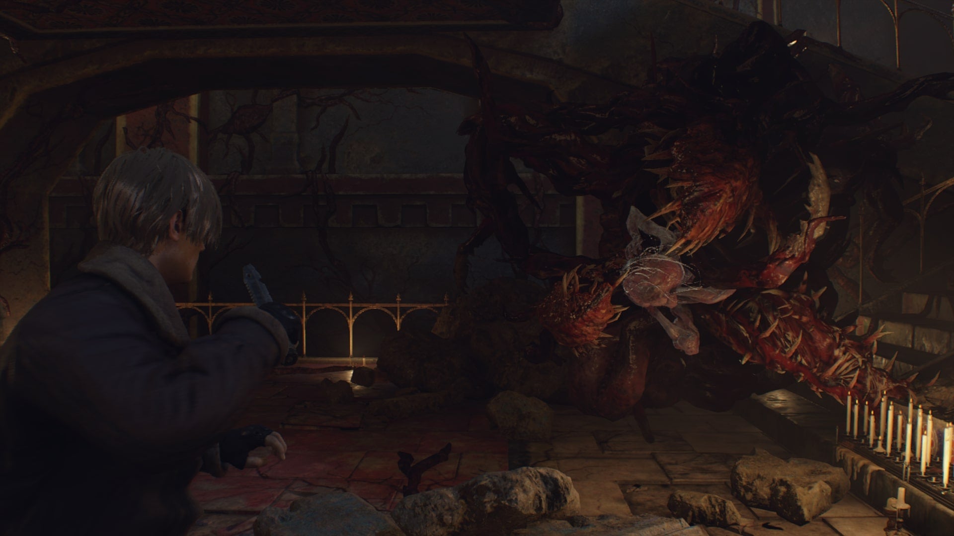 Leon faces Ramon Salazar in boss form in Resident Evil 4 Remake