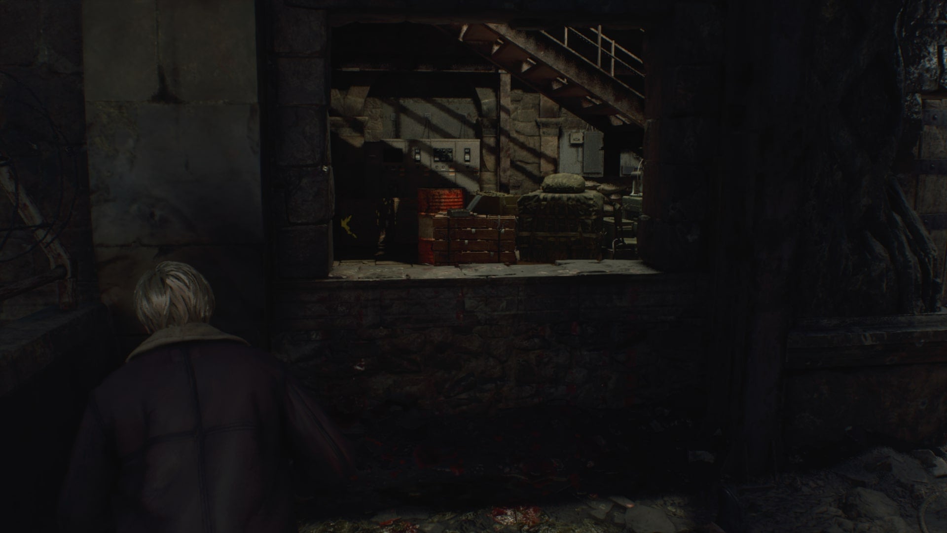 Leon faces a window he can jump over in Resident Evil 4 Remake