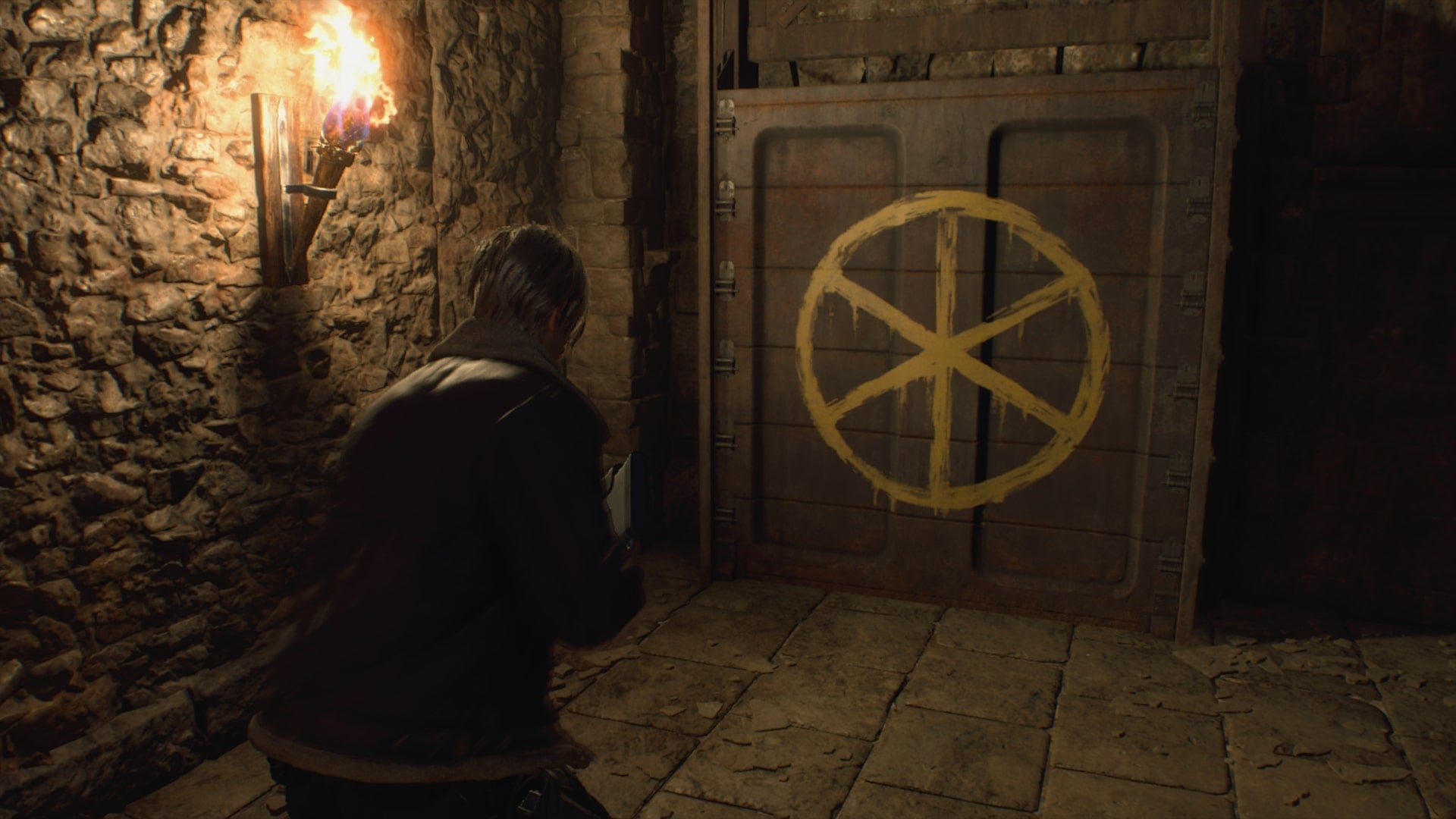 A door that is opened using a wheel in Krauser&rsquo;s battlefield in Resident Evil 4 Remake