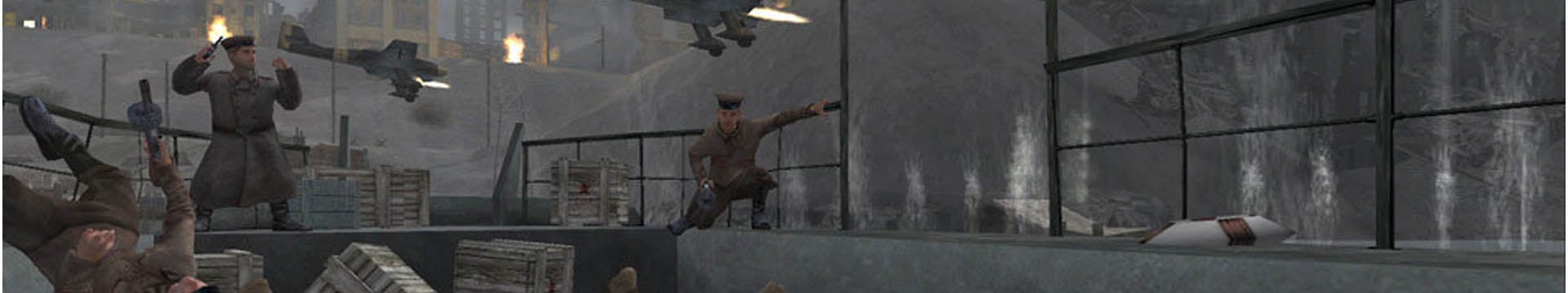 Soldiers battle through the street in Call of Duty