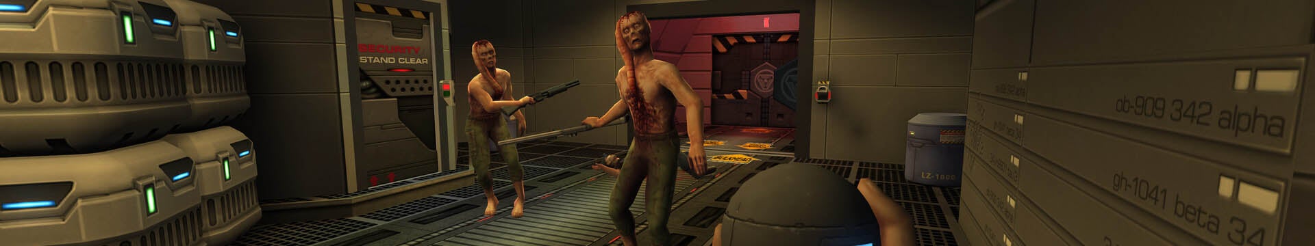 A player shoots mutants in System Shock 2 - 57