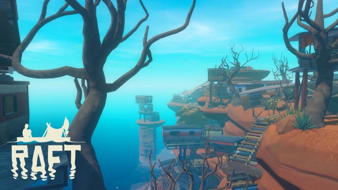 A glimpse of Caravan Island in Raft can be seen.