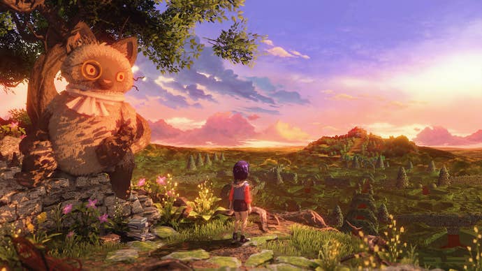 Ravenlok stares at a beautiful sunset