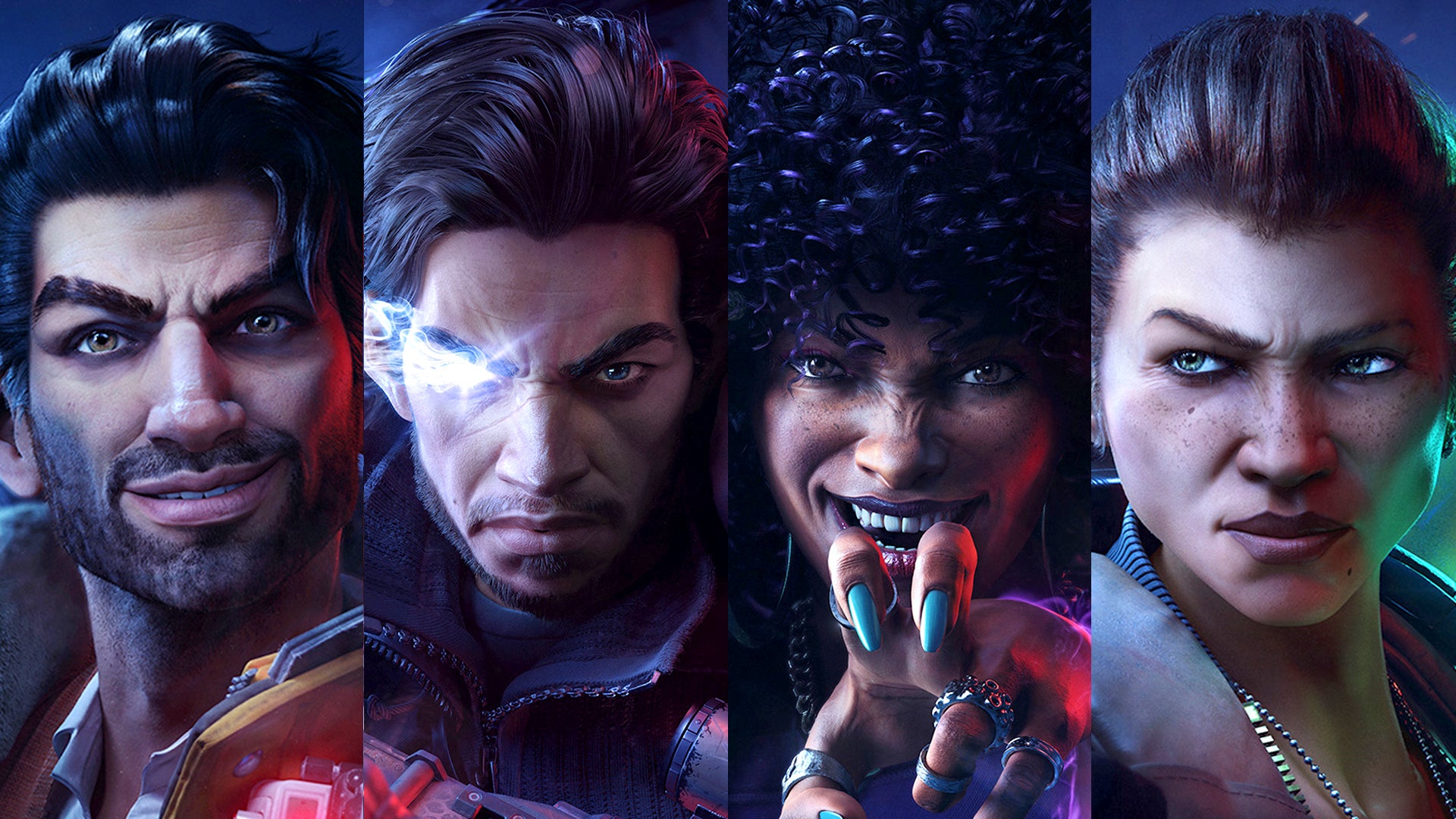 The four lead characters from Redfall in a collage