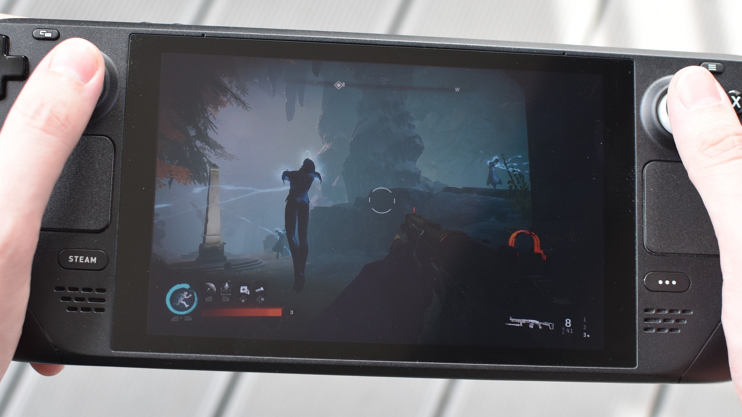 Redfall running on a Steam Deck.