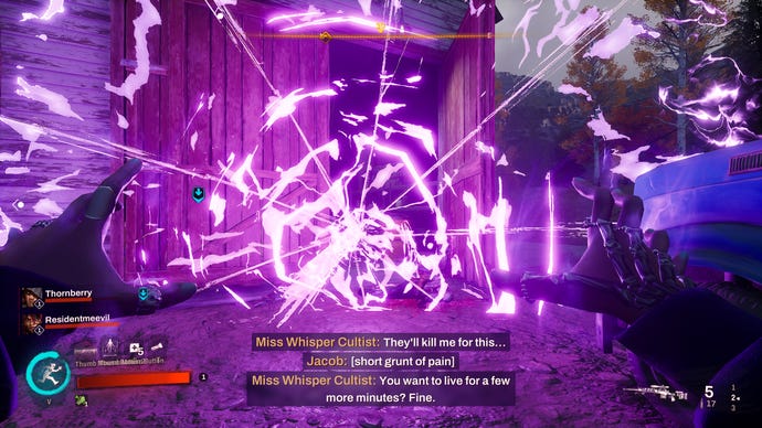 In Redfall, Layla unleashes her telekinetic umbrella attack to push back enemies.