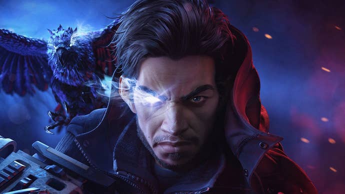 Artwork of Jabob Boyer and his crow from Redfall