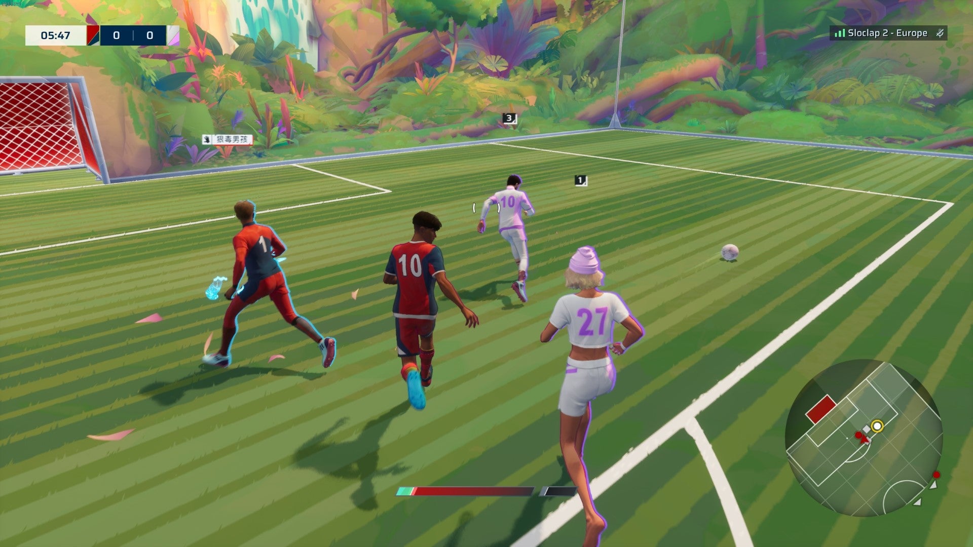 Chaos in the box as both teams scramble for the ball in Rematch. - 5