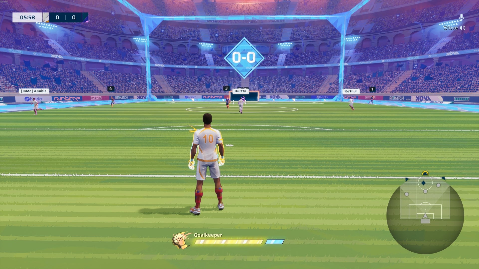 Standing in goal during a Rematch game. - 3
