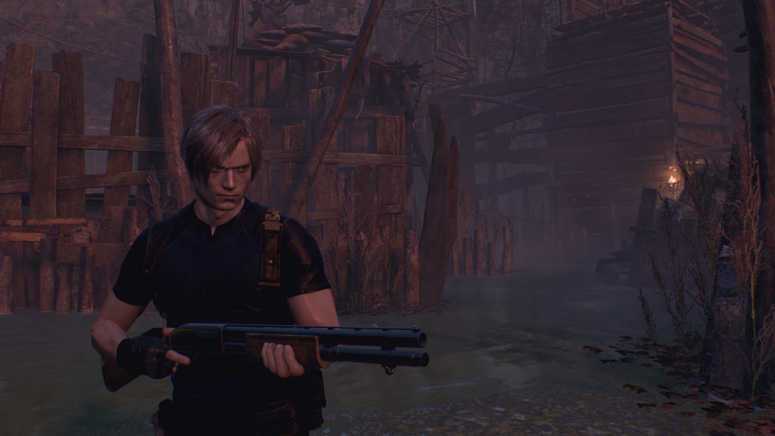 The Resident Evil 4 remake running on its Prioritize Performance preset.