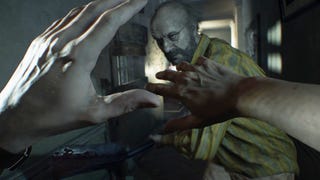 Resident Evil 7 Jack Baker attacking Ethan Winters