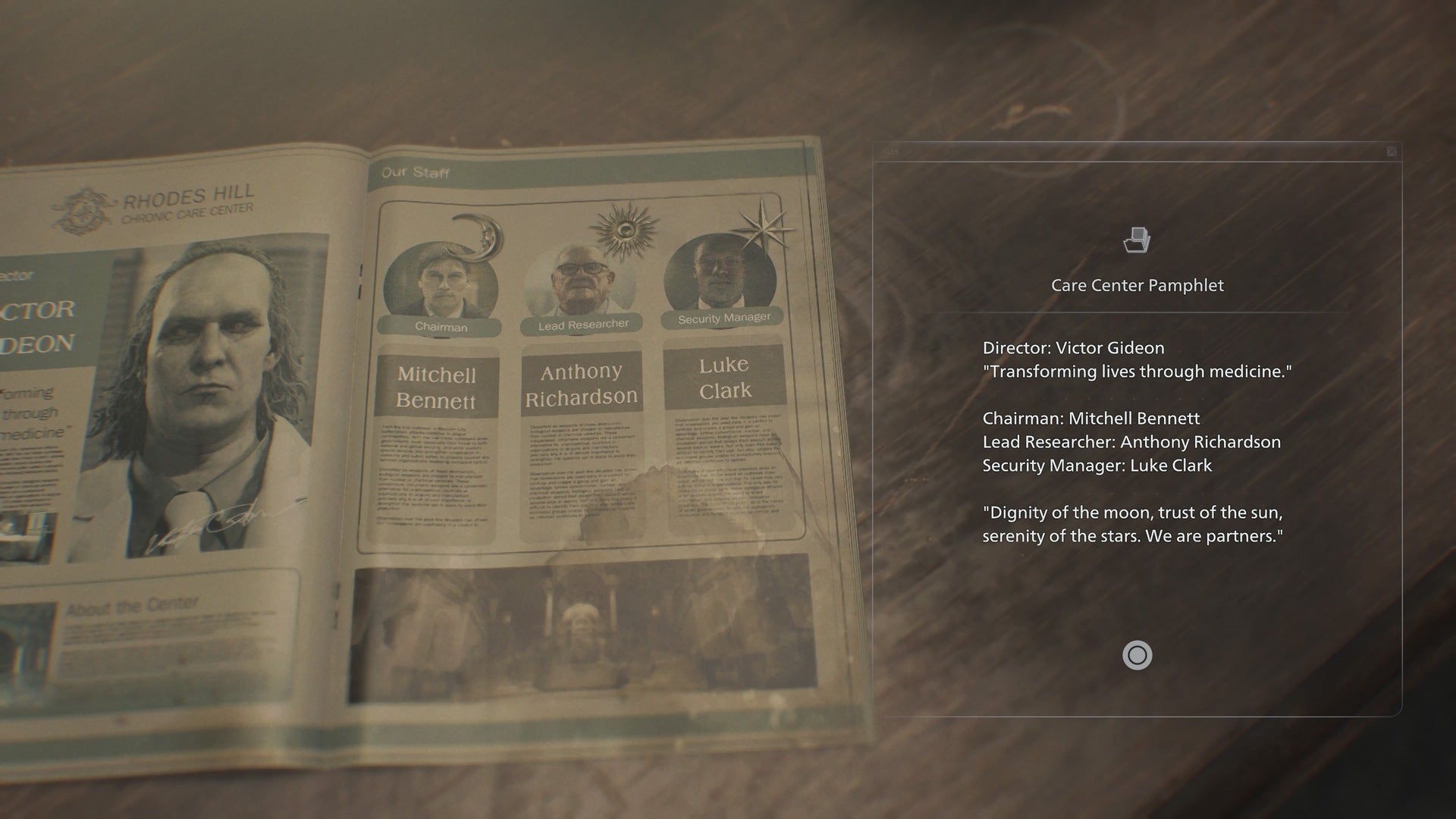 В фильме «Обитель зла: Реквием» показана брошюра, в которой обсуждаются сотрудники базы Родс-Хилл.