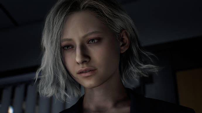 Resident Evil Requiem protagonist Grace looking concerned.