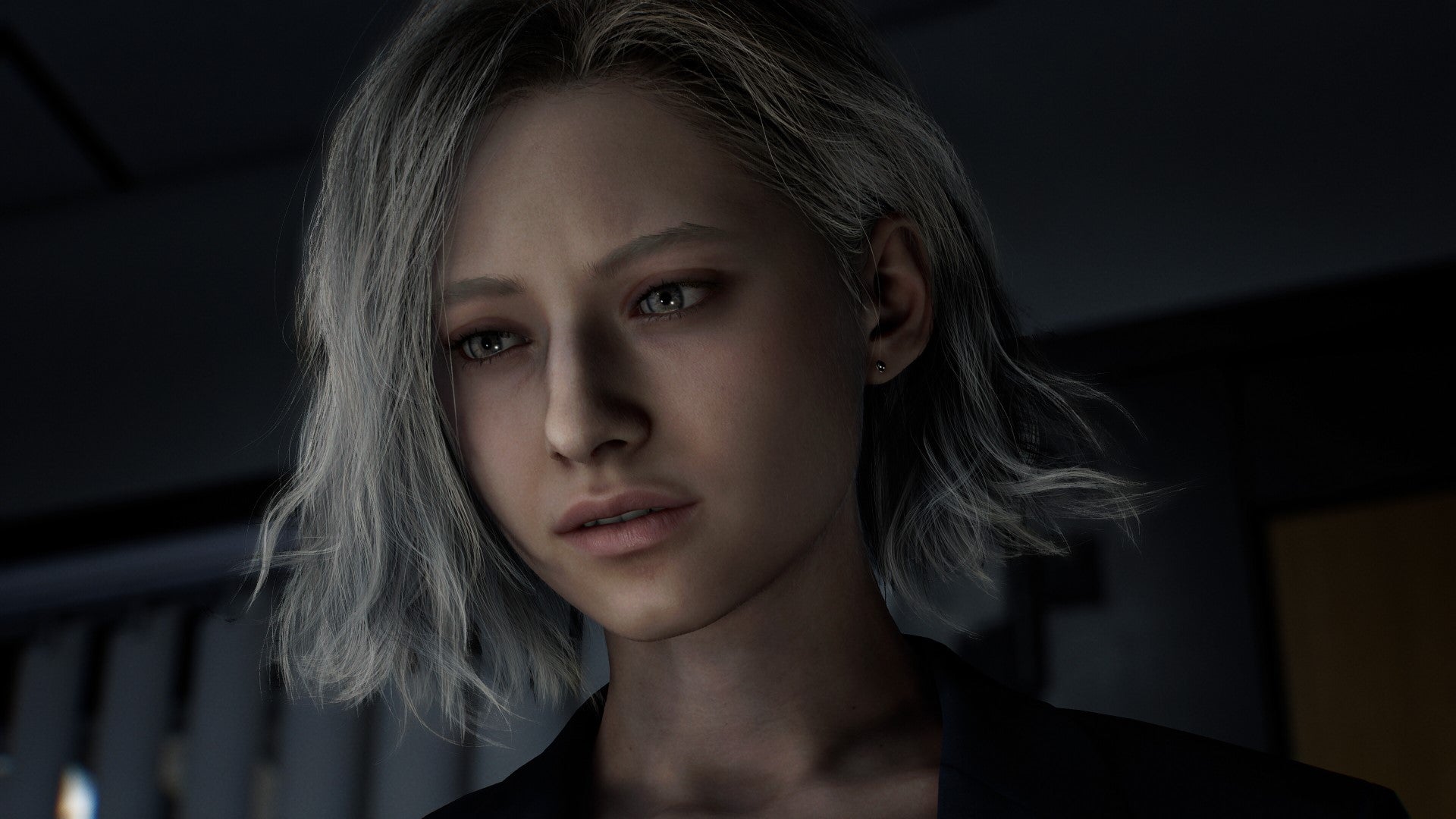 Resident Evil Requiem protagonist Grace looking concerned. - 1