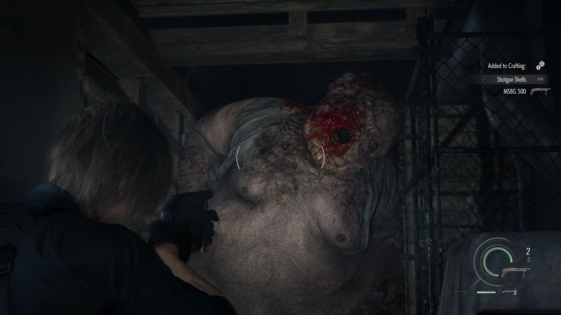 Leon takes aim at an enormous, bloated T-virus infectee in Resident Evil Requiem. - 5