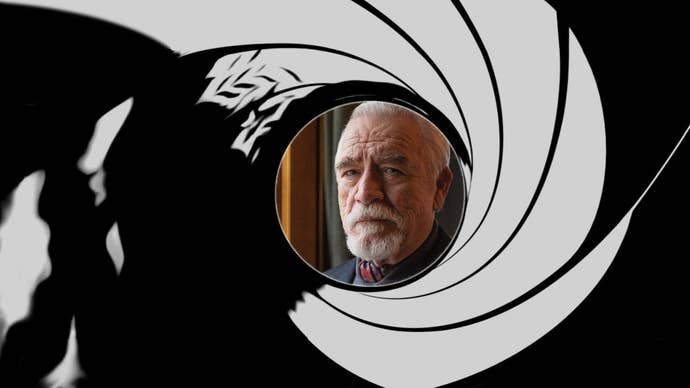 The classic Bond opening ‘viewfinder’ focuses on the face of Brain Cox, the spymaster from 007: Road to a Million.