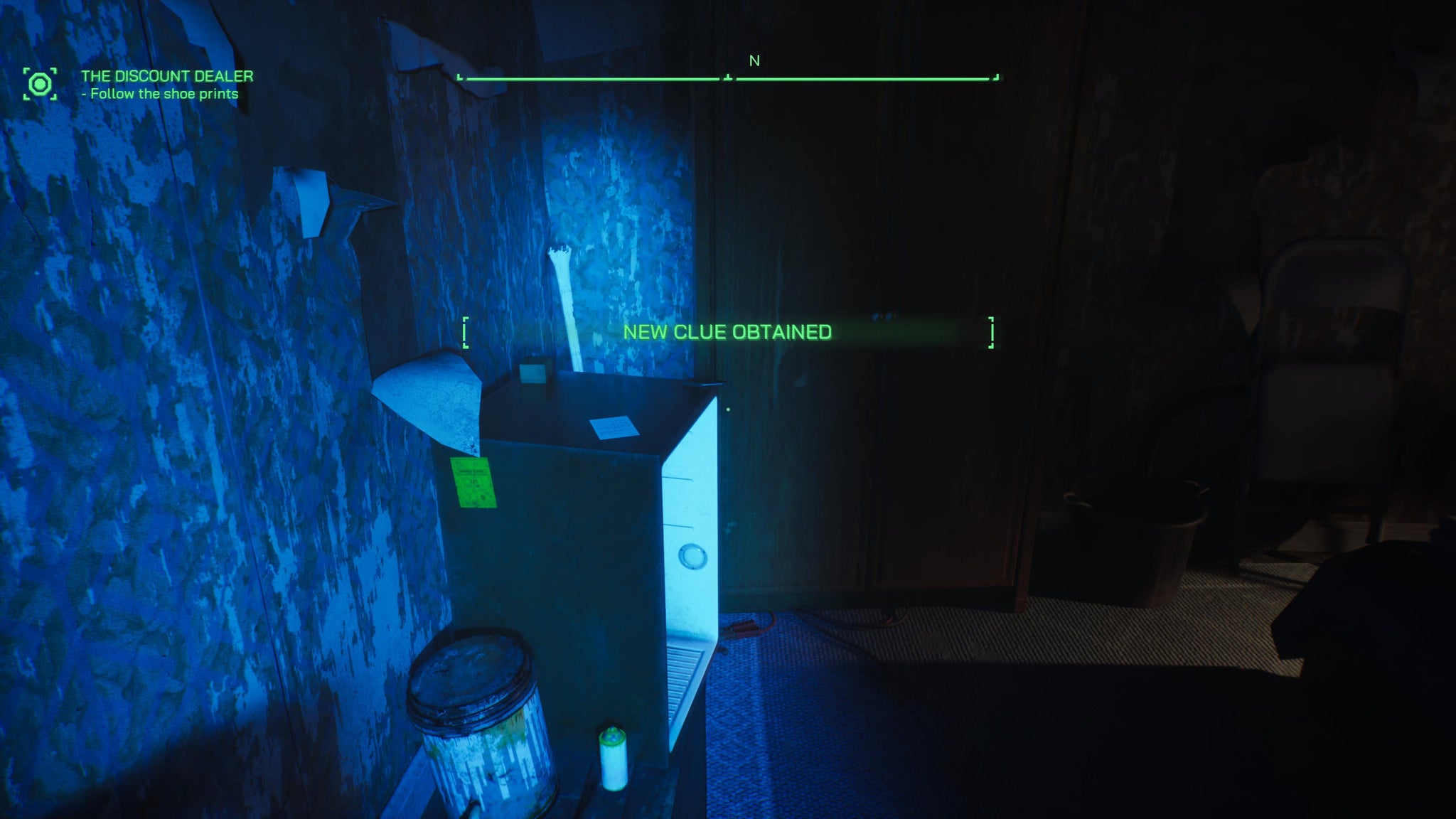 RoboCop finding a clue to incriminate the Discount Dealer in RoboCop: Rogue City - 3