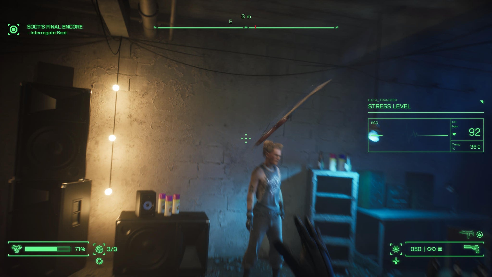 RoboCop throwing a guitar at Soot in RoboCop: Rogue City - 4