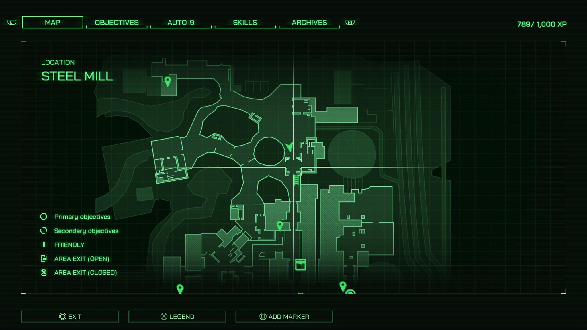 A map showing the location of the secret area in the steel mill in RoboCop: Rogue City - 3
