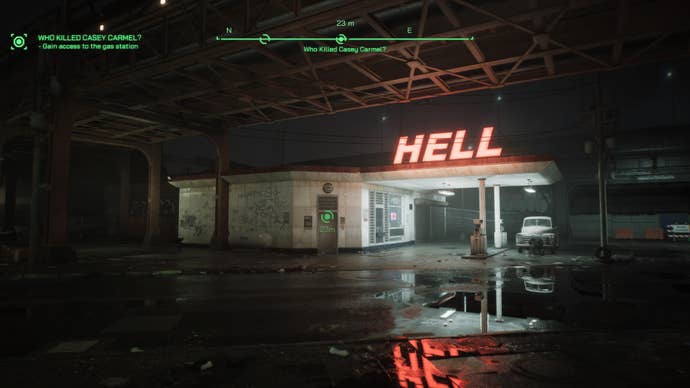 The Old Detroit gas station RoboCop tracks Casey Carmel to in RoboCop: Rogue City