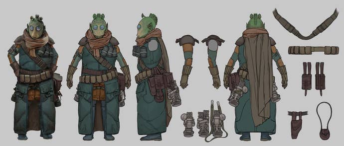 A conception artwork of a Rodian quality from Star Wars Eclipse