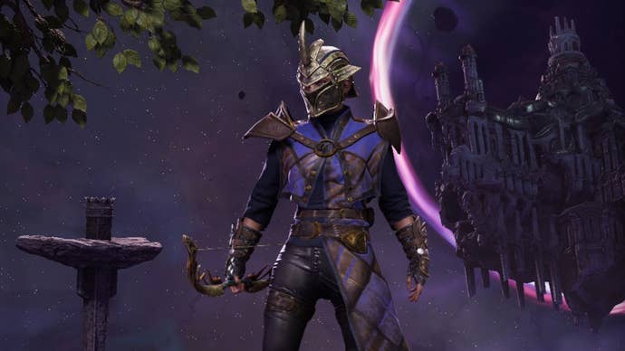 A Rogue wearing high level armour in Last Epoch.