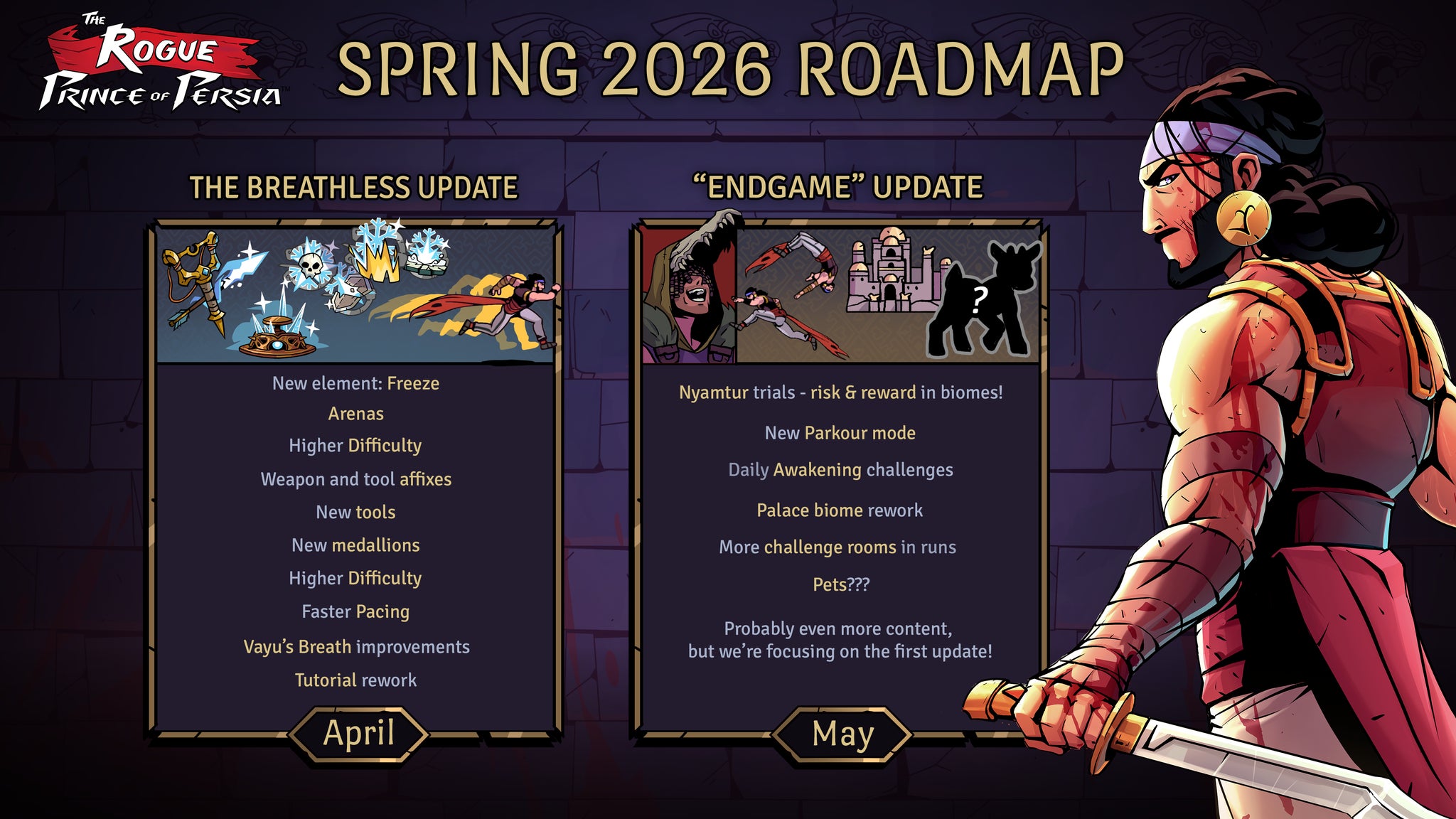 Rogue Prince of Persia roadmap spring 2026
