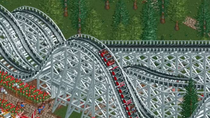 wooden rollercoast in RollerCoaster Tycoon Classic