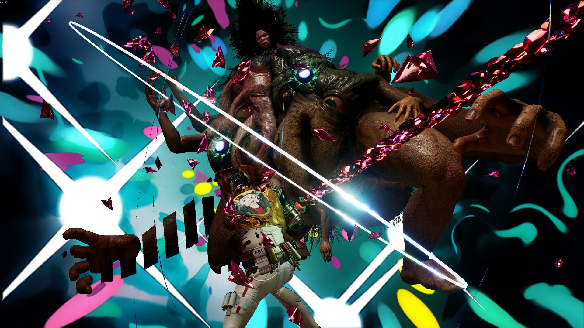 Romeo uses his Bloody Summer special attack against a boss in Romeo is a Dead Man. - 12