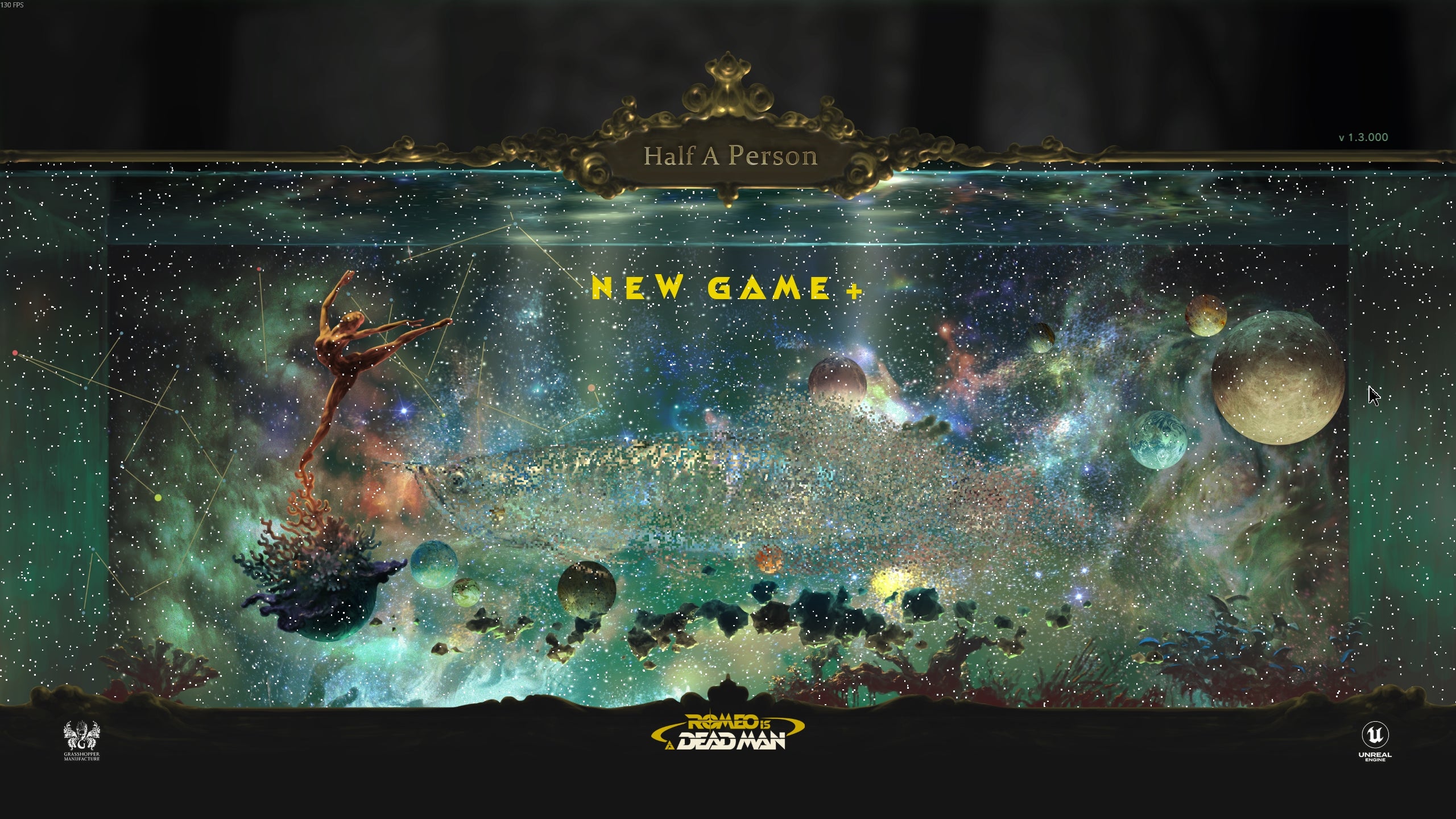 The surreal main menu screen in Romeo is a Dead Man.