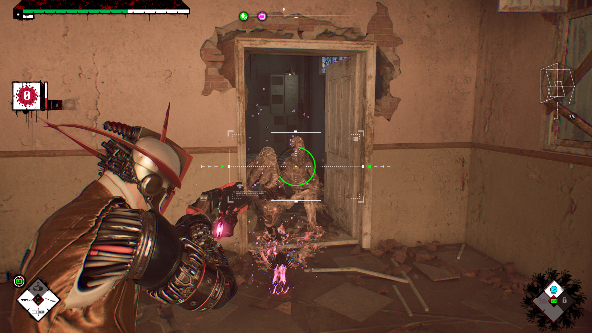 Romeo aims his futuristic shotgun at enemies in in Romeo is a Dead Man. - 6