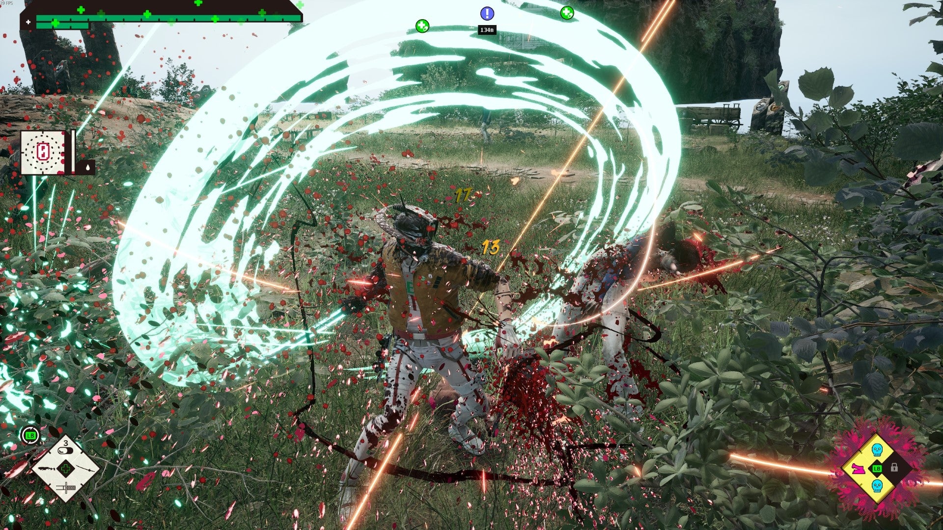 Romeo lands an upwards slash on a rotter in Romeo is a Dead Man. - 7