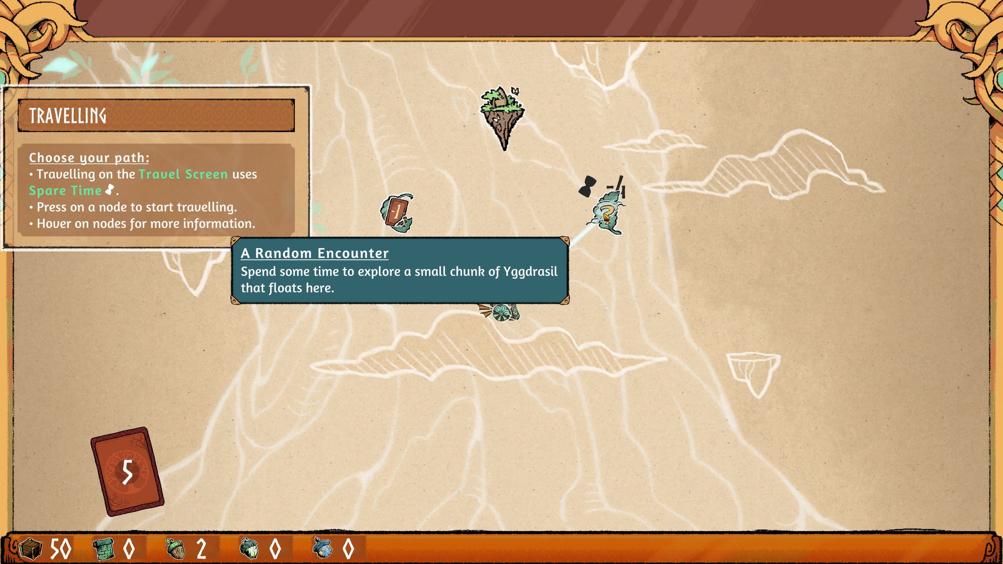 The map screen for Roots Of Yggdrasil - 6