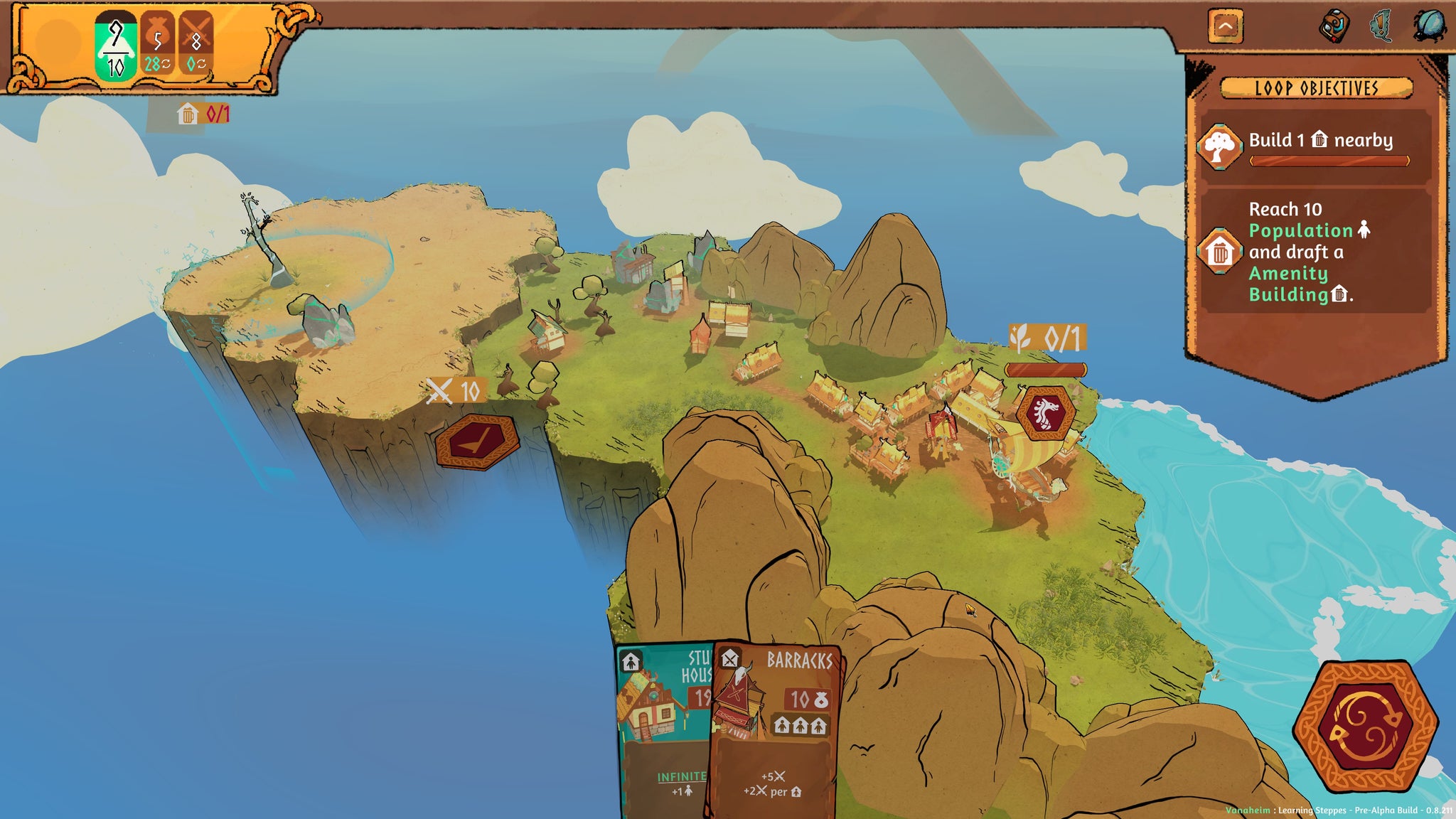 A forest meadow scene with lots of small buildings in Roots Of Yggdrasil - 3