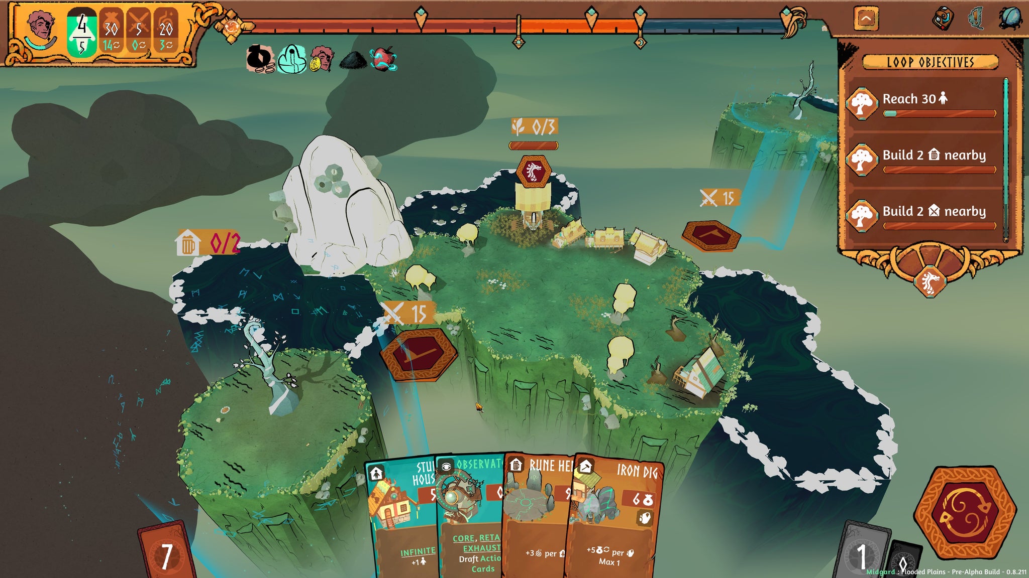 A forested island scene in Roots Of Yggdrasil - 12