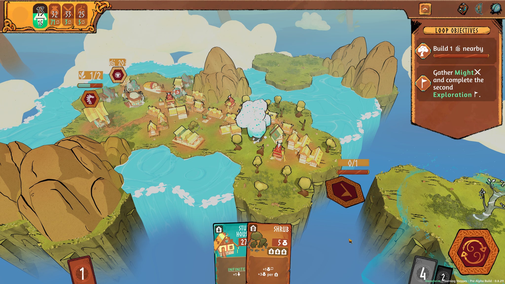 A town expands across a flowing river in Roots Of Yggdrasil - 4