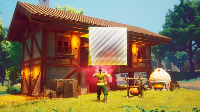 Building a house in RuneScape: Dragonwilds.