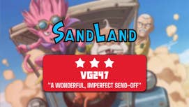 Sand Land review header that reads: "A wonderful imperfect send-off" and scores the game 3 stars.