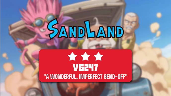 Sand Land review header that reads: “A wonderful imperfect send-off” and scores the game 3 stars.