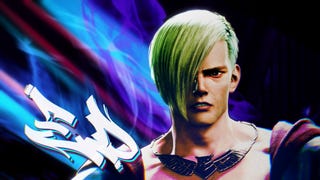 Artwork of Ed from Street Fighter 6 close up with blonde fringe over one eye